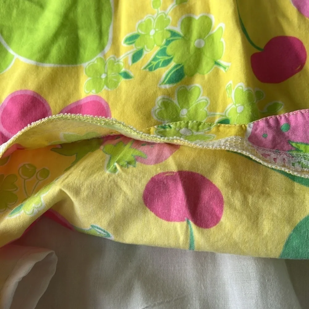 Lilly Pulitzer fruit salad colorful scalloped hem sleeveless dress